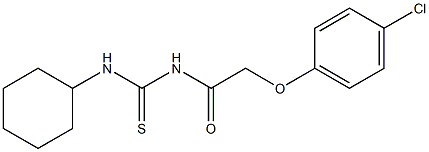 2-(4-chlorophenoxy)-N-[(cyclohexylamino)carbonothioyl]acetamide 구조식 이미지