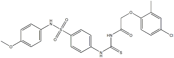 2-(4-chloro-2-methylphenoxy)-N-{[(4-{[(4-methoxyphenyl)amino]sulfonyl}phenyl)amino]carbonothioyl}acetamide 구조식 이미지