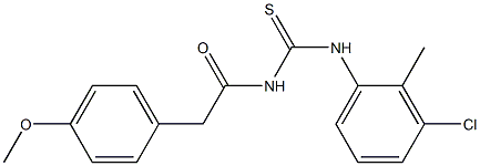 N-{[(3-chloro-2-methylphenyl)amino]carbonothioyl}-2-(4-methoxyphenyl)acetamide 구조식 이미지