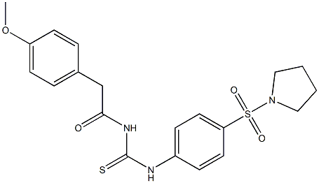 2-(4-methoxyphenyl)-N-({[4-(1-pyrrolidinylsulfonyl)phenyl]amino}carbonothioyl)acetamide 구조식 이미지