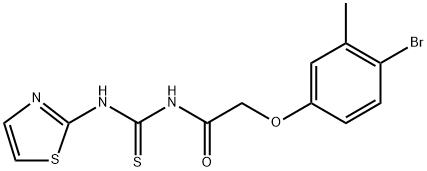 2-(4-bromo-3-methylphenoxy)-N-[(1,3-thiazol-2-ylamino)carbonothioyl]acetamide 구조식 이미지