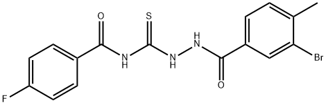 N-{[2-(3-bromo-4-methylbenzoyl)hydrazino]carbonothioyl}-4-fluorobenzamide 구조식 이미지