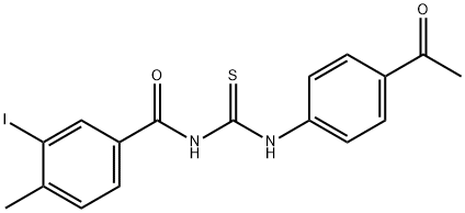 N-{[(4-acetylphenyl)amino]carbonothioyl}-3-iodo-4-methylbenzamide 구조식 이미지