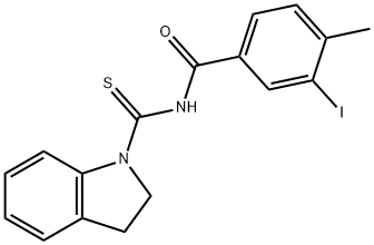 N-(2,3-dihydro-1H-indol-1-ylcarbonothioyl)-3-iodo-4-methylbenzamide 구조식 이미지