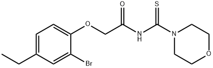 2-(2-bromo-4-ethylphenoxy)-N-(4-morpholinylcarbonothioyl)acetamide Structure