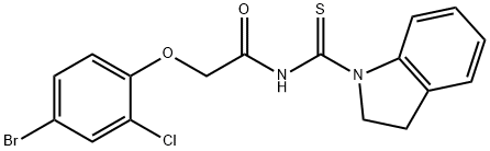2-(4-bromo-2-chlorophenoxy)-N-(2,3-dihydro-1H-indol-1-ylcarbonothioyl)acetamide 구조식 이미지