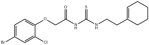 2-(4-bromo-2-chlorophenoxy)-N-({[2-(1-cyclohexen-1-yl)ethyl]amino}carbonothioyl)acetamide Structure