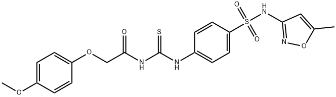 2-(4-methoxyphenoxy)-N-{[(4-{[(5-methyl-3-isoxazolyl)amino]sulfonyl}phenyl)amino]carbonothioyl}acetamide Structure