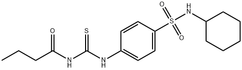 N-[({4-[(cyclohexylamino)sulfonyl]phenyl}amino)carbonothioyl]butanamide 구조식 이미지