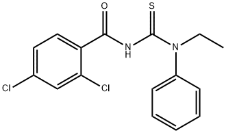 2,4-dichloro-N-{[ethyl(phenyl)amino]carbonothioyl}benzamide Structure