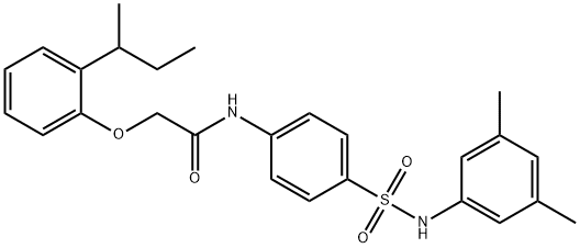 2-(2-sec-butylphenoxy)-N-(4-{[(3,5-dimethylphenyl)amino]sulfonyl}phenyl)acetamide 구조식 이미지