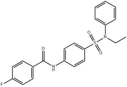 N-(4-{[ethyl(phenyl)amino]sulfonyl}phenyl)-4-fluorobenzamide 구조식 이미지