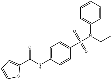 N-(4-{[ethyl(phenyl)amino]sulfonyl}phenyl)-2-thiophenecarboxamide 구조식 이미지