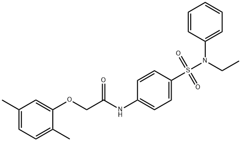 2-(2,5-dimethylphenoxy)-N-(4-{[ethyl(phenyl)amino]sulfonyl}phenyl)acetamide 구조식 이미지