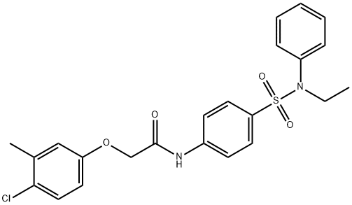 2-(4-chloro-3-methylphenoxy)-N-(4-{[ethyl(phenyl)amino]sulfonyl}phenyl)acetamide 구조식 이미지