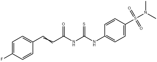 N-[({4-[(dimethylamino)sulfonyl]phenyl}amino)carbonothioyl]-3-(4-fluorophenyl)acrylamide Structure
