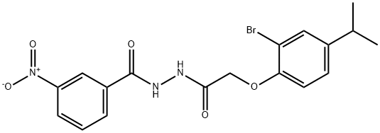 N'-[(2-bromo-4-isopropylphenoxy)acetyl]-3-nitrobenzohydrazide 구조식 이미지