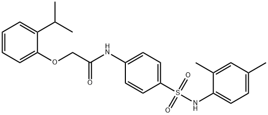 N-(4-{[(2,4-dimethylphenyl)amino]sulfonyl}phenyl)-2-(2-isopropylphenoxy)acetamide 구조식 이미지