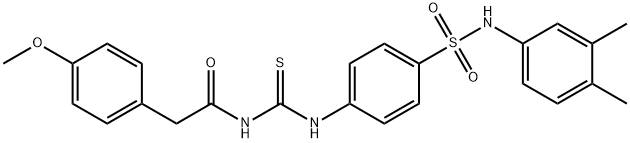 N-{[(4-{[(3,4-dimethylphenyl)amino]sulfonyl}phenyl)amino]carbonothioyl}-2-(4-methoxyphenyl)acetamide Structure