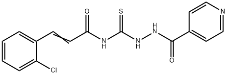 3-(2-chlorophenyl)-N-[(2-isonicotinoylhydrazino)carbonothioyl]acrylamide 구조식 이미지