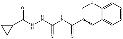 N-{[2-(cyclopropylcarbonyl)hydrazino]carbonothioyl}-3-(2-methoxyphenyl)acrylamide Structure