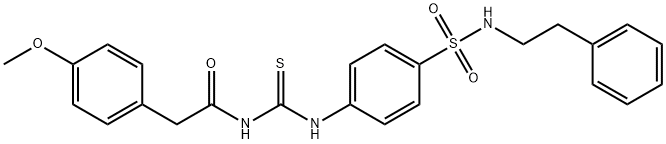 2-(4-methoxyphenyl)-N-{[(4-{[(2-phenylethyl)amino]sulfonyl}phenyl)amino]carbonothioyl}acetamide Structure