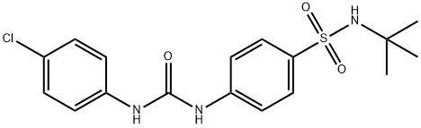 N-(tert-butyl)-4-({[(4-chlorophenyl)amino]carbonyl}amino)benzenesulfonamide 구조식 이미지