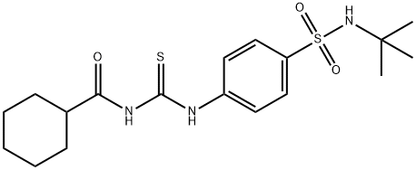 N-[({4-[(tert-butylamino)sulfonyl]phenyl}amino)carbonothioyl]cyclohexanecarboxamide 구조식 이미지