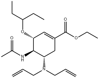 (3R,4R,5S)-ethyl 4-acetamido-5-(diallylamino)-3-(pentan-3-yloxy)cyclohex-1-enecarboxylate 구조식 이미지
