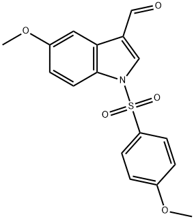 1H-Indole-3-carboxaldehyde, 5-methoxy-1-[(4-methoxyphenyl)sulfonyl]- 구조식 이미지