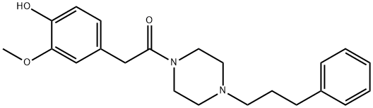 Piperazine, 1-[(4-hydroxy-3-methoxyphenyl)acetyl]-4-(3-phenylpropyl)- Structure