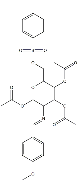 [4,5-diacetyloxy-3-[(4-methoxyphenyl)methylideneamino]-6-[(4-methylphenyl)sulfonyloxymethyl]oxan-2-yl] acetate Structure