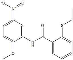 2-ethylsulfanyl-N-(2-methoxy-5-nitrophenyl)benzamide Structure