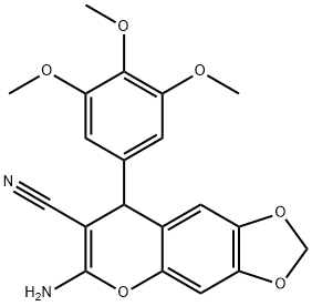 6-amino-8-(3,4,5-trimethoxyphenyl)-8H-[1,3]dioxolo[4,5-g]chromene-7-carbonitrile Structure