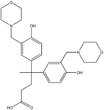 Benzenebutanoic acid, 4-hydroxy-g-[4-hydroxy-3-(4-morpholinylmethyl)phenyl]-g-methyl-3-(4-morpholinylmethyl)- Structure