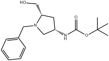 tert-butyl N-[(3S,5S)-1-benzyl-5-(hydroxymethyl)pyrrolidin-3-yl]carbamate 구조식 이미지