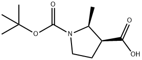 (2S,3S)-1-[(tert-butoxy)carbonyl]-2-methylpyrrolidine-3-carboxylic acid 구조식 이미지