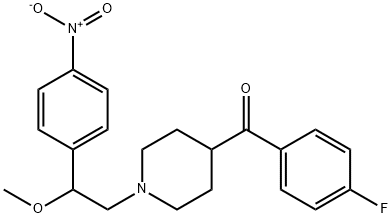 Methanone, (4-fluorophenyl)[1-[2-methoxy-2-(4-nitrophenyl)ethyl]-4-piperidinyl]- 구조식 이미지