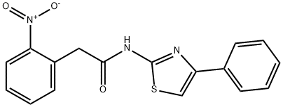 2-(2-nitrophenyl)-N-(4-phenyl-1,3-thiazol-2-yl)acetamide 구조식 이미지