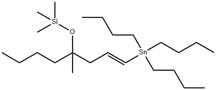 (E)-trimethyl((4-methyl-1-(tributylstannyl)oct-1-en-4-yl)oxy)silane 구조식 이미지