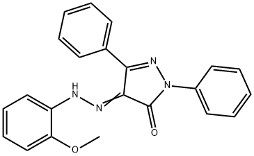4-[(2-methoxyphenyl)hydrazono]-2,5-diphenyl-2,4-dihydro-3H-pyrazol-3-one 구조식 이미지