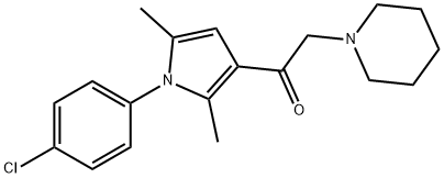 1-(1-(4-chlorophenyl)-2,5-dimethyl-1H-pyrrol-3-yl)-2-(piperidin-1-yl)ethan-1-one 구조식 이미지
