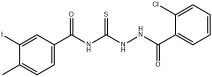 N-[[(2-chlorobenzoyl)amino]carbamothioyl]-3-iodo-4-methylbenzamide 구조식 이미지