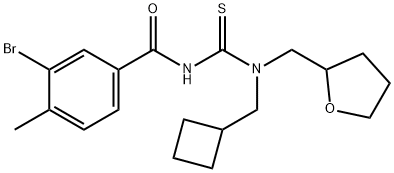 3-bromo-N-{[(cyclobutylmethyl)(tetrahydro-2-furanylmethyl)amino]carbonothioyl}-4-methylbenzamide 구조식 이미지
