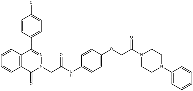2-[4-(4-chlorophenyl)-1-oxophthalazin-2-yl]-N-[4-[2-oxo-2-(4-phenylpiperazin-1-yl)ethoxy]phenyl]acetamide 구조식 이미지