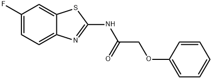 N-(6-fluoro-1,3-benzothiazol-2-yl)-2-phenoxyacetamide 구조식 이미지