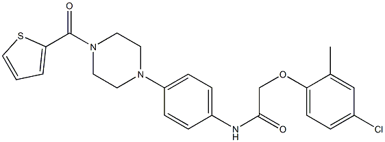 2-(4-chloro-2-methylphenoxy)-N-[4-[4-(thiophene-2-carbonyl)piperazin-1-yl]phenyl]acetamide Structure