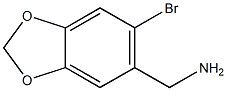 (6-Bromobenzo[d][1,3]dioxol-5-yl)methanamine 구조식 이미지