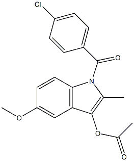 1H-Indol-3-ol, 1-(4-chlorobenzoyl)-5-methoxy-2-methyl-, acetate (ester) Structure