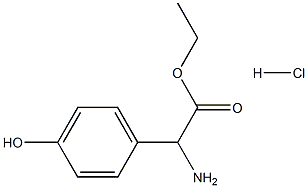 Benzeneacetic acid, alpha-amino-4-hydroxy-, ethyl ester, hydrochloride 구조식 이미지